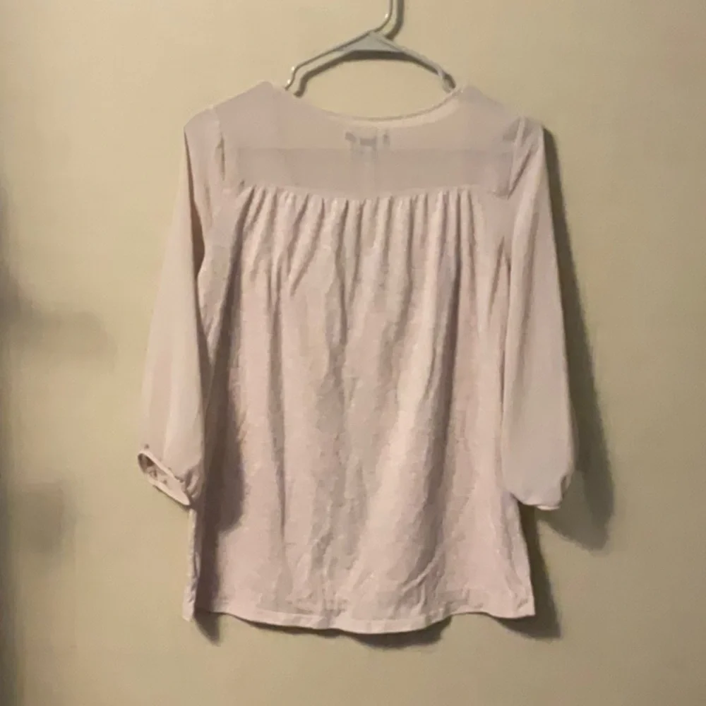 American Eagle Outfitters Tan Ruched Relaxed Blouse - Picture 2 of 4